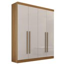 Ver imagem 1 de Guarda Roupa Solteiro 4 Portas 3 Gavetas - da Vinci Plus-cinamomo-off White - Móveis D'doro