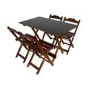Ver imagem 6 de Kit 6 Conjuntos De Mesa Dobrável 120X70 Imbuia Com 4 Cadeiras Marrom