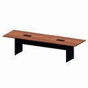Ver imagem 2 de Mesa de Reunião Bipartida 300x90cm em MDF Nogal/Preto Corporate