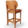Banqueta Baixa Bar Cozinha Sala Jantar Fixa Betta L02 Imbuia Couríssimo Camel - Lyam Decor Banqueta - 7