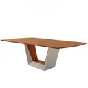 Ver imagem 1 de Mesa para Sala de Jantar Rubi 220cm Moderna Mobília Off White com Off White-cinamomo Imbuia