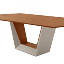 Ver imagem 2 de Mesa para Sala de Jantar Rubi 220cm Moderna Mobília Off White com Off White-cinamomo Imbuia