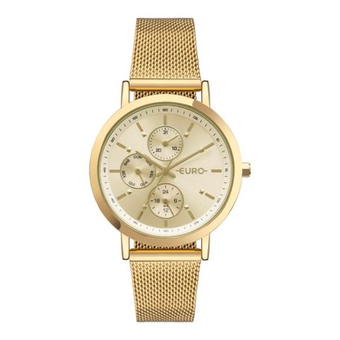 Relógio Euro Feminino Ref: Eu6p27ab/4d Multifunção Mesh Dourado