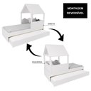 Ver imagem 5 de Bicama Casinha com Telhado Mdf Branco Mobilistore
