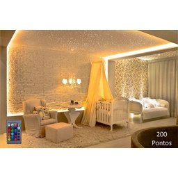 Céu Estrelado Led Kit Fibra Ótica Iluminação Bebê 200 Pontos - 7