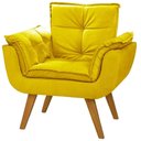 Ver imagem 1 de Poltrona Cadeira Decorativa para Sala Opala Suede Amarelo