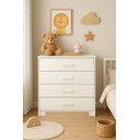 Ver imagem 1 de Cômoda Branca 4 Gavetas Alta Resistência Organização Armário Auxiliar