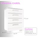 Ver imagem 5 de Cômoda Branca 4 Gavetas Alta Resistência Organização Armário Auxiliar