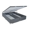 Cama Box Baú Blindada Queen Size Bi-Partida 158x198x42 Suede Cinza Alfa - 1