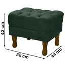 Ver imagem 3 de Puff Puf Retro Capitone 52x44cm Suede Verde MPassos