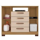 Ver imagem 4 de Cômoda Ambiente Madri 4 Gavetas 2 Portas Carvalho Americano Off White - Incorplac