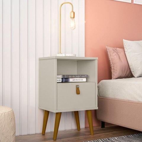 Mesa de Cabeceira Diana 39cm Off White - Sallar Home