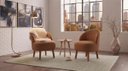 Ver imagem 2 de Kit Duas Poltronas Decor Leitura Cadeiras Estofadas Jade Terracota Liso