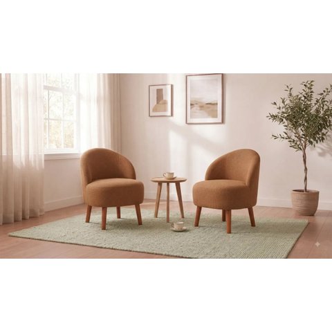 Kit Duas Poltronas Decor Leitura Cadeiras Estofadas Jade Terracota Liso