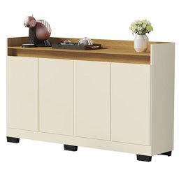 Aparador Buffet Sala Lord 4 Portas Perola/Mel - 2