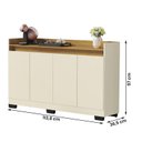 Ver imagem 4 de Aparador Buffet Sala Lord 4 Portas Perola/Mel