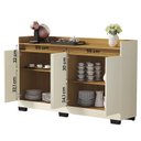 Ver imagem 3 de Aparador Buffet Sala Lord 4 Portas Perola/Mel