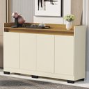 Ver imagem 1 de Aparador Buffet Sala Lord 4 Portas Perola/Mel