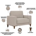 Ver imagem 4 de Kit Sofá 3 Lugares 214cm com 01 Poltrona Decorativa Viso M03 Linho Cru - Lyam Decor