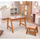 Ver imagem 2 de Mesa Infantil com Banquinho Madeira Rosa Quarto Menina Estudo Brinquedo