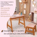 Ver imagem 4 de Mesa Infantil com Banquinho Madeira Rosa Quarto Menina Estudo Brinquedo