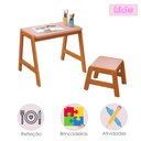Ver imagem 5 de Mesa Infantil com Banquinho Madeira Rosa Quarto Menina Estudo Brinquedo