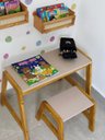 Ver imagem 3 de Mesa Infantil com Banquinho Madeira Rosa Quarto Menina Estudo Brinquedo