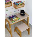 Ver imagem 3 de Mesa Infantil com Banquinho Madeira Rosa Quarto Menina Estudo Brinquedo