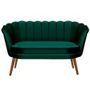 Ver imagem 4 de Namoradeira Pétalas Sued Premium Verde Musgo - 1,20m Sua Casa Decor Pés Madeira Claro