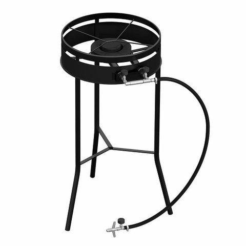 Fogareiro Tripé para Disco Chama Dupla Preto