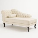 Ver imagem 5 de Sofá Recamier Divan 2 Lugares 150cm Bege Veludo Capitonê Pés Luis Xv Divani
