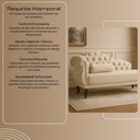 Ver imagem 2 de Sofá Recamier Divan 2 Lugares 150cm Bege Veludo Capitonê Pés Luis Xv Divani