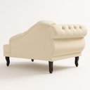 Ver mais imagens de Sofá Recamier Divan 2 Lugares 150cm Bege Veludo Capitonê Pés Luis Xv Divani
