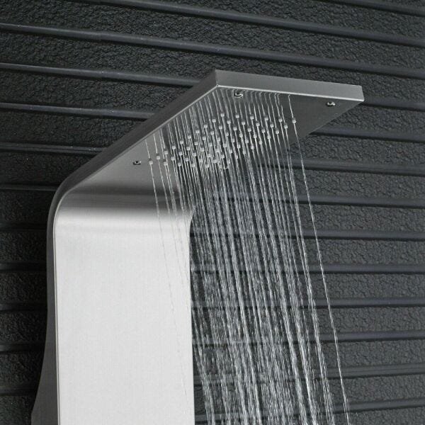 Chuveiro Luxo Aco Inox Escovado Banheiro Monocomando Água Quente e Frio - 5