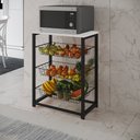 Ver imagem 1 de Fruteira com Suporte para Micro-ondas Barcelona Aço Preto Cesto Preto Tampo Branco