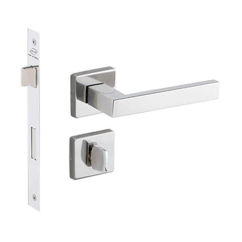 Fechadura Hato 2 Quadrada Banheiro Inox Polido C.Arr