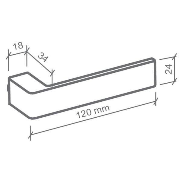 Fechadura Tess Quadrada Banheiro Cromada - 2