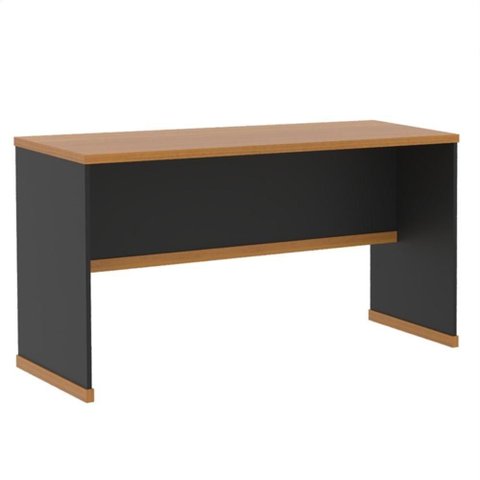 Mesa para Escritório com Tampo 25mm Verbena - Preto e Naturale