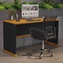 Ver imagem 3 de Mesa para Escritório com Tampo 25mm Verbena - Preto e Naturale