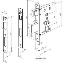 Fechadura Hato 2 Quadrada Externa Inox Polido C.Reto - 3