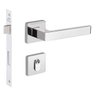 Fechadura Hato 2 Quadrada Externa Inox Polido C.Reto - 1