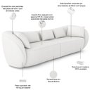 Ver imagem 4 de Sofá 3 Lugares para Sala Living Orgânico 212cm Eça P08 Bouclê Branco - Lyam Decor
