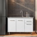 Ver imagem 3 de Balcão de Cozinha 120 Cm 3 Portas 1 Gaveta S/ Tampo Franca Branco