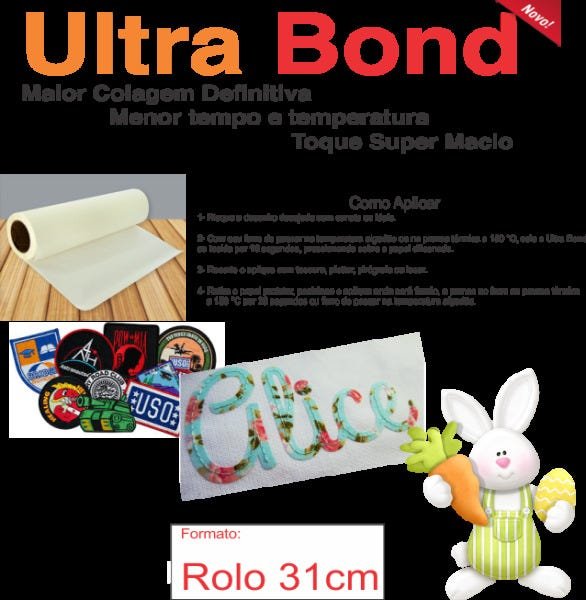 ULTRA Bond - Termocolante Forte Bordado e Patch - 31 CM - 5 METROS - 3