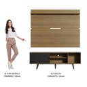 Ver imagem 6 de Rack Madesa Dubai e Painel para TV até 65 Polegadas com Pés Rustic/Preto 7K5Z Cor:Rustic/Preto/Rusti