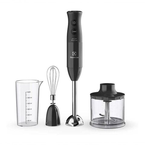 Mixer 3 em 1 EIB20 600W Preto com Haste em Aço Inox e Mini Processador 110V