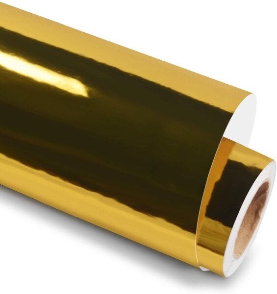 Vinil Adesivo Ouro Metalico Silhouette - 30 CM - 10 METROS - 1