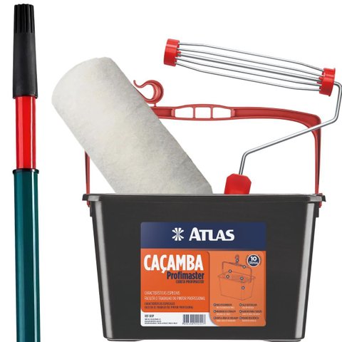 Rolo de Pele de Carneiro 23cm + Suporte Garfo 23cm + Bandeja Caçamba 10l + 1 Cabo 2m