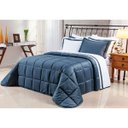 Ver imagem 4 de Edredom Solteiro 400 Fios Egípcio Dupla Face Azul 100% Algodão 2 Peças