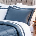 Ver imagem 3 de Edredom Solteiro 400 Fios Egípcio Dupla Face Azul 100% Algodão 2 Peças